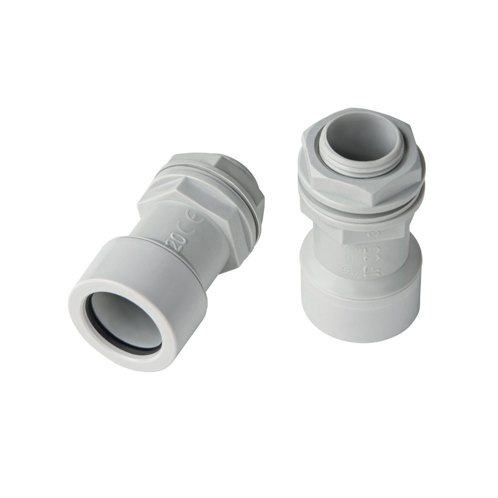 EC75025 Фитинг за връзка тръба - кутия, IP65 Ø25 мм, сива, Elettrocanali_small