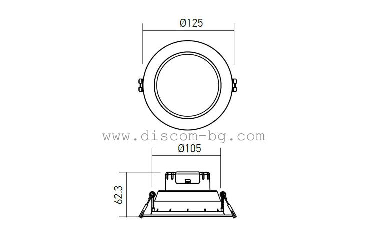 EV01NW Осветително тяло XEVO ROUND IP20/IP44 8W 200-240V AC 4000K 90°, Arelux_small