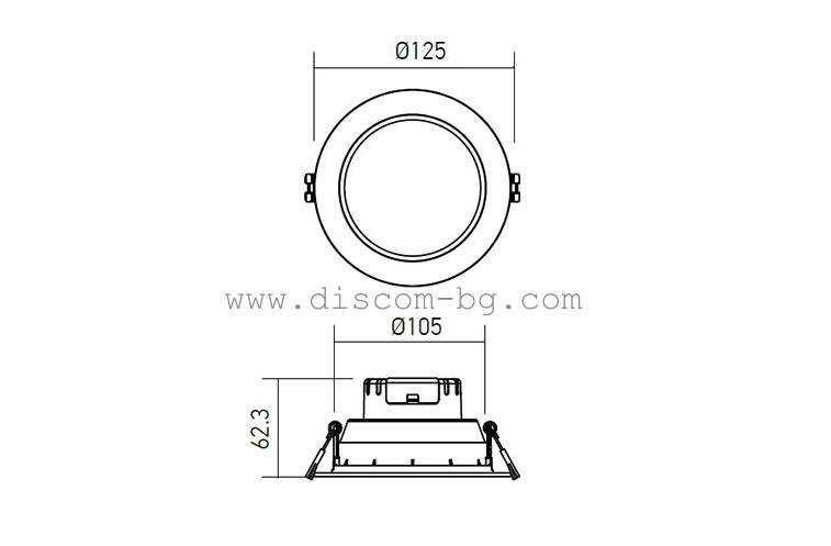 EV01WW Осветително тяло XEVO ROUND IP20/IP44 8W 200-240V AC 3000K  90°, Arelux_small