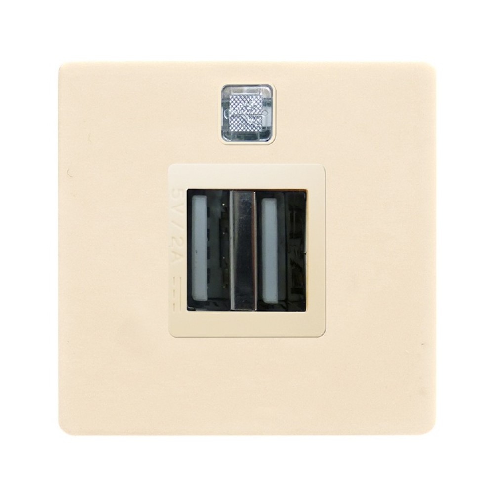 FD-212USB-A USB контакт с индикатор, пластмаса, цвят Beige, Fede_small