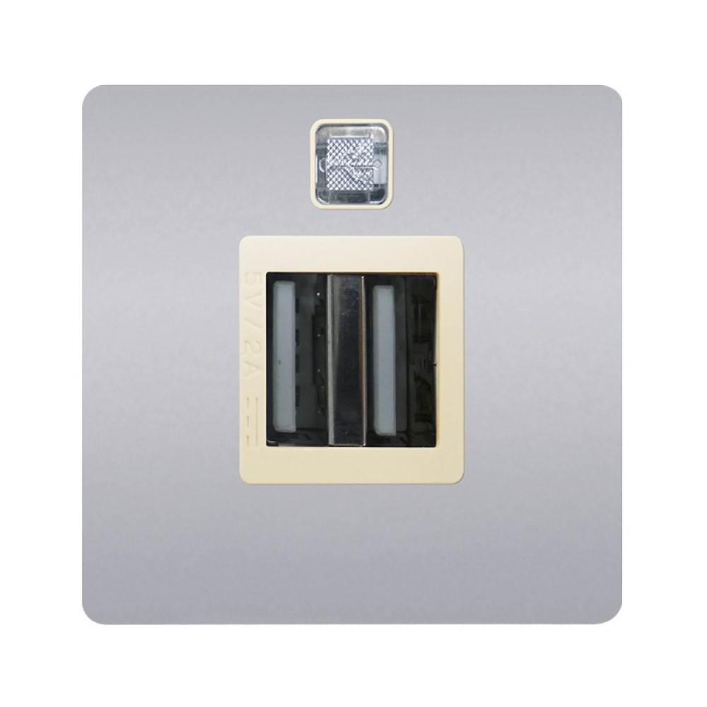 FD-212USBCB-A USB контакт, месинг, цвят Bright Chrome + Beige, Fede_small