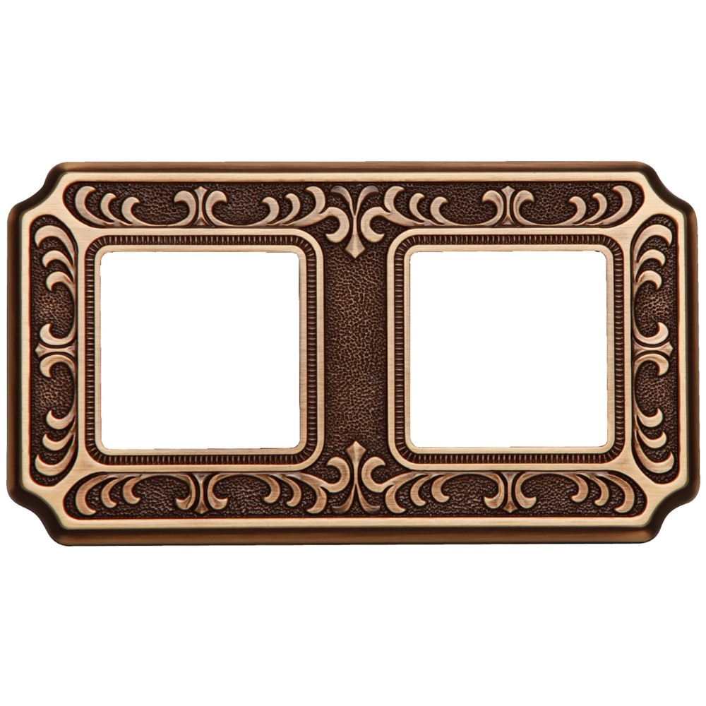 FD01352PB Декоративна рамка Siena 2х, стил Baroque, цвят Bright Patina, Fede_small