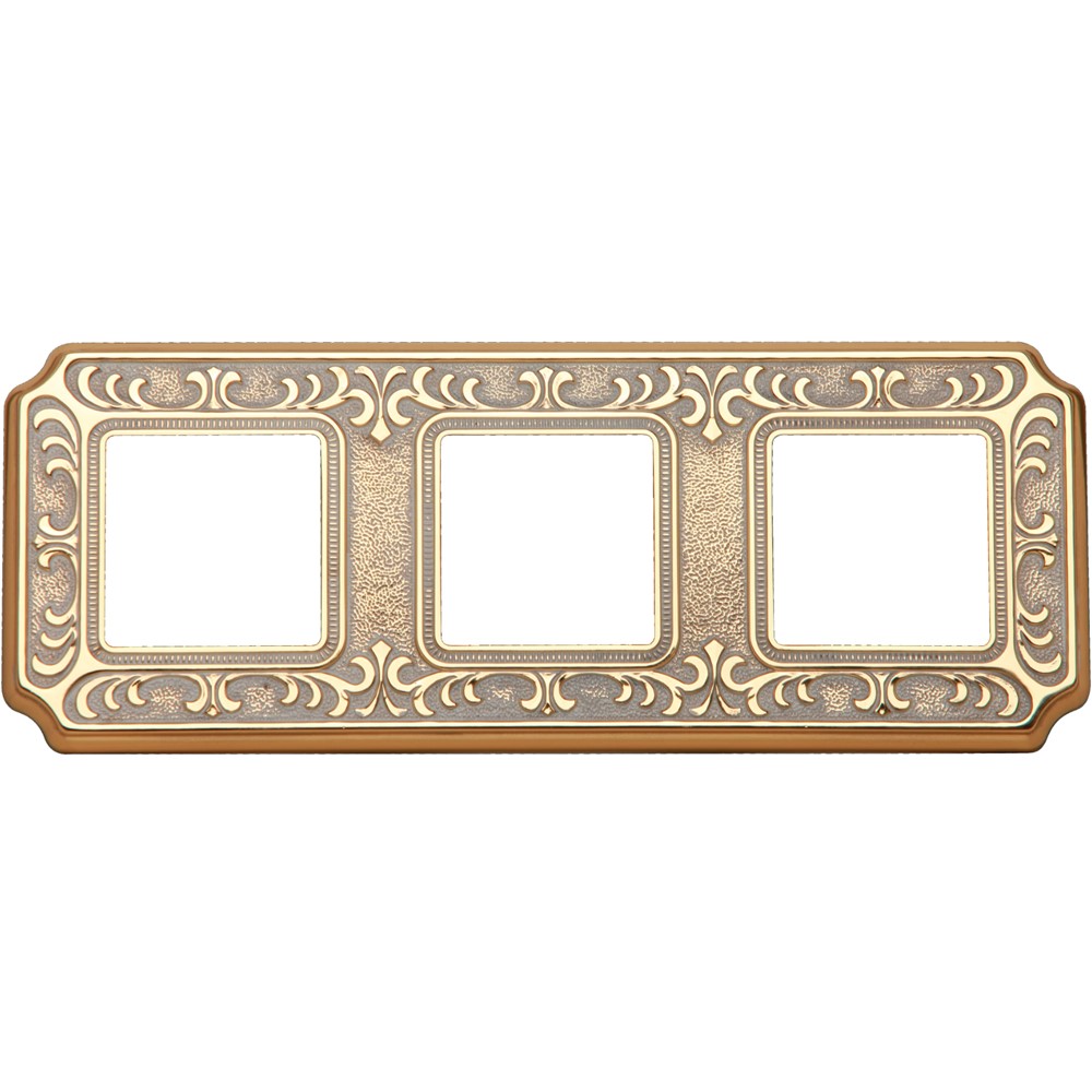 FD01353OP Декоративна рамка Siena 3х, стил Baroque, цвят Gold White Patina, Fede