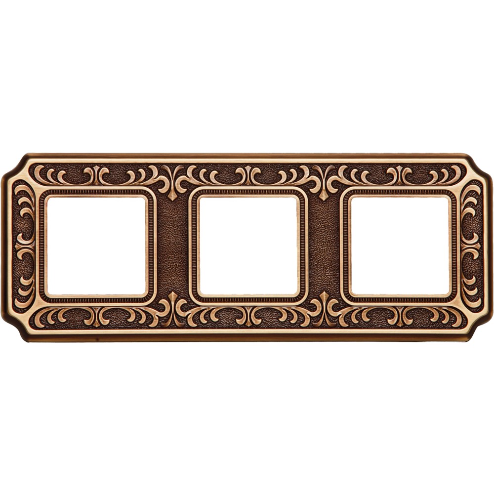 FD01353PB Декоративна рамка Siena 3х, стил Baroque, цвят Bright Patina, Fede_small