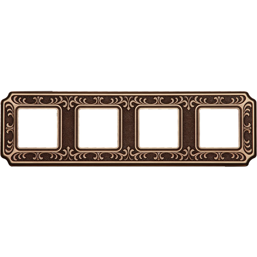 FD01354PB Декоративна рамка Siena 4х, стил Baroque, цвят Bright Patina, Fede