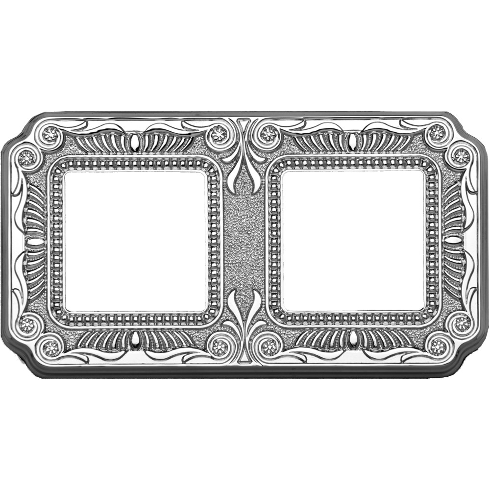 FD01362CB Рамка 2х Firenze, хориз./верт., цвят Bright Chrome, стил Baroque, Fede