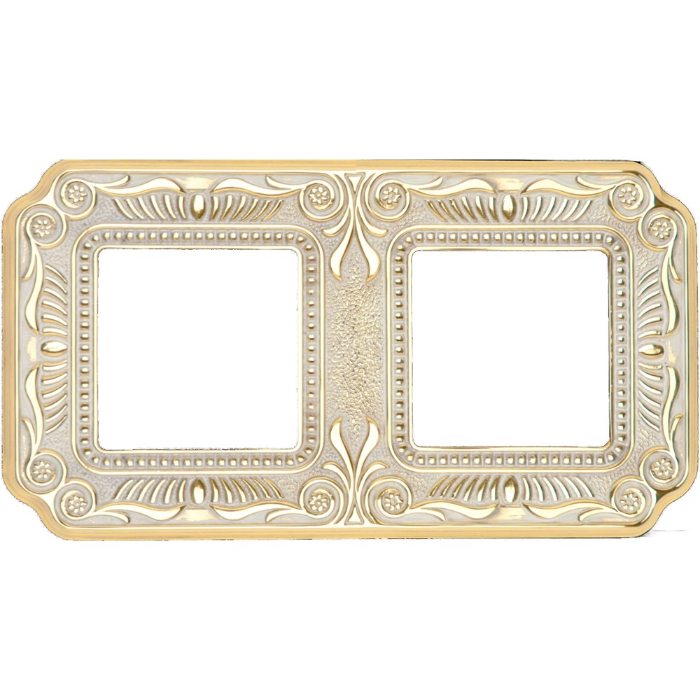FD01362OP Рамка 2х Firenze, хориз./верт., цвят Gold White Patina, стил Baroque, Fede