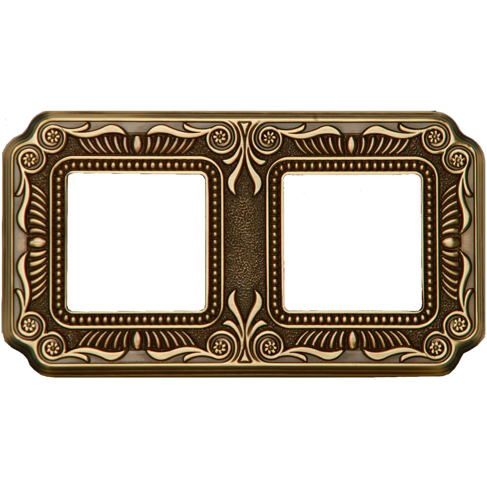 FD01362PB Рамка 2х Firenze, хориз./верт., цвят Bright Patina, стил Baroque, Fede