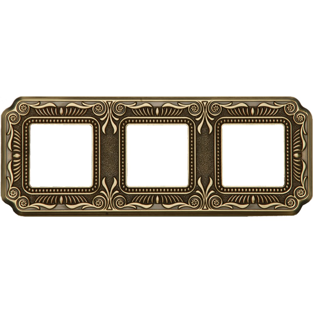 FD01363PB Рамка 3х Firenze, хориз./верт., цвят Bright Patina, стил Baroque, Fede