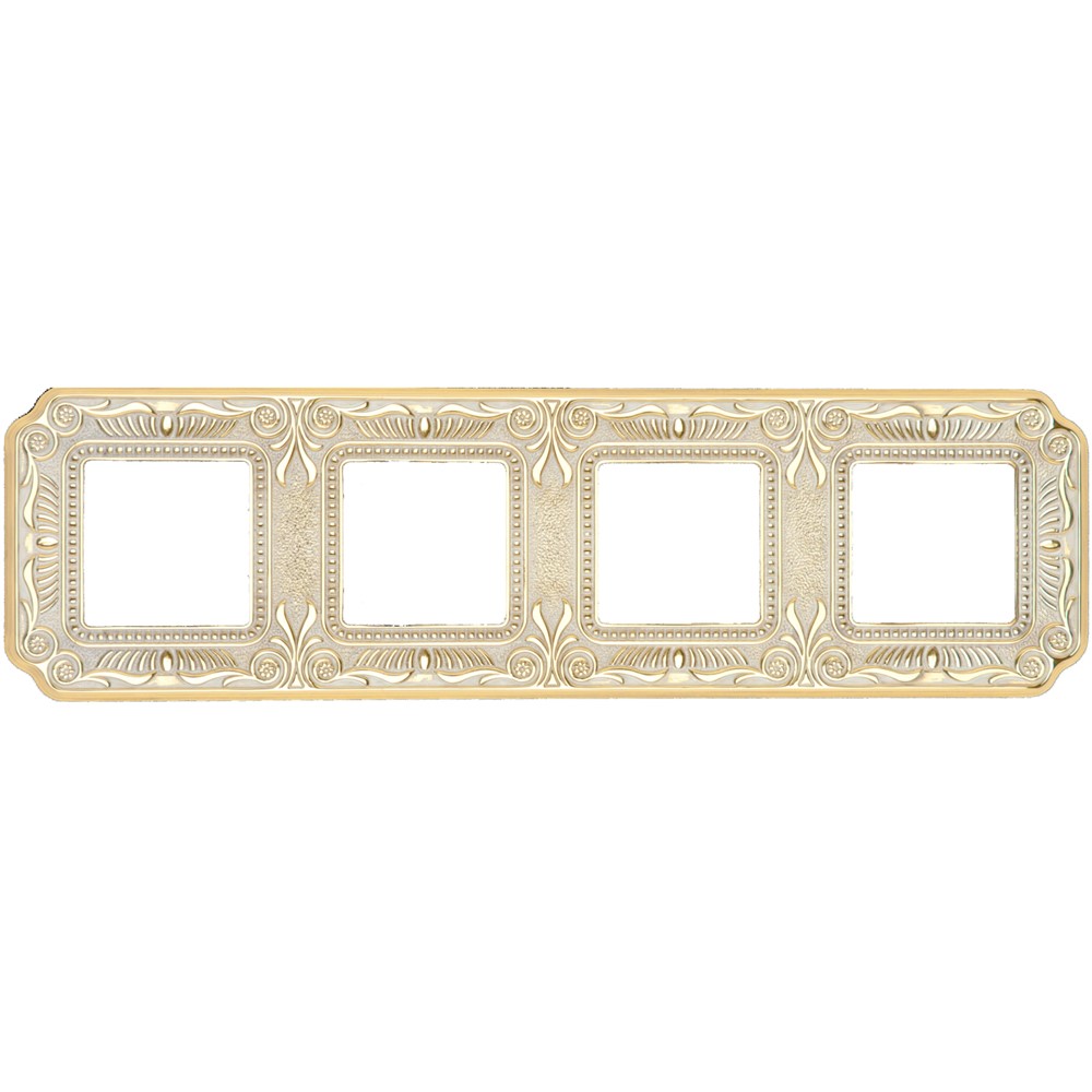 FD01364OP Рамка 4х Firenze, хориз./верт., цвят Gold White Patina, стил Baroque, Fede_small