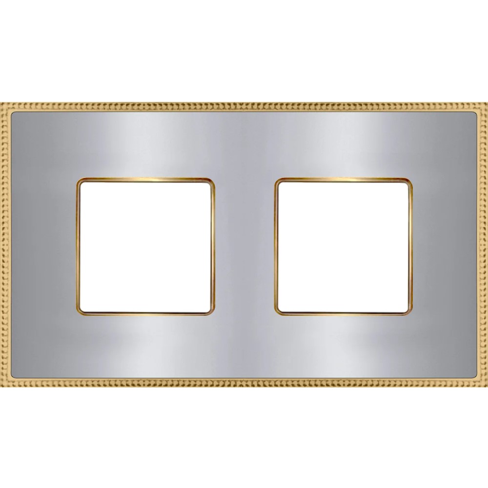 FD01432CMOB Рамка 2x Belle Époque Metal, хориз./верт., цвят Matt Chrome-Bright Gold, Fede_small