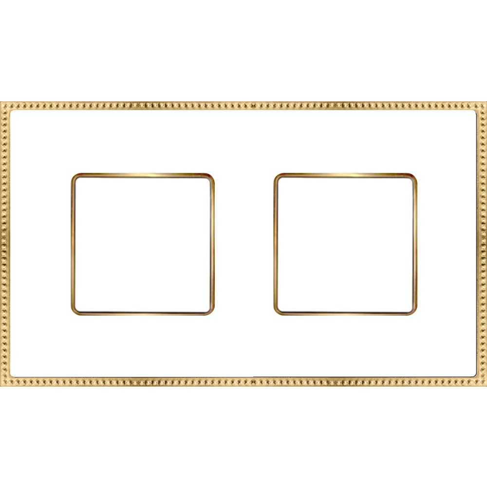FD01432WHOB Рамка 2x Belle Époque Metal, хориз./верт., цвят White-Bright Gold, Fede