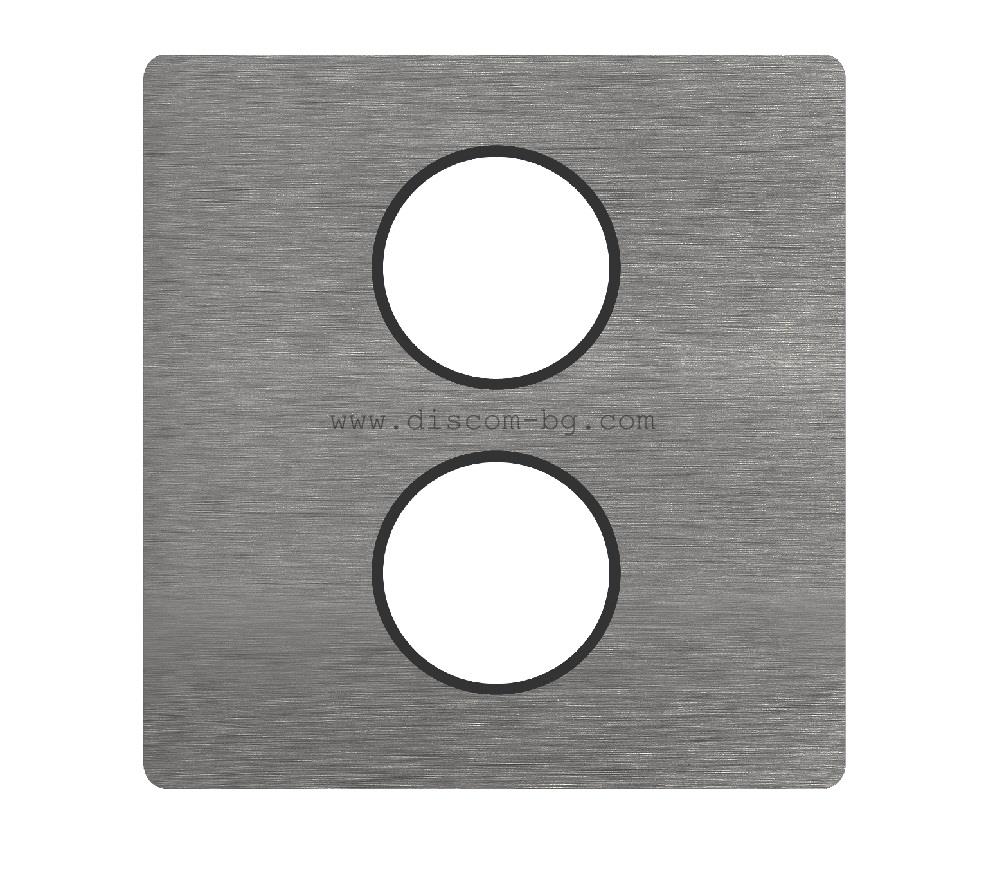 FD04316BG-M Лицев панел SoHo, 1М, 2х TV/SAT розетка, месинг, цвят Brushed Graphite + Black, Fede_small