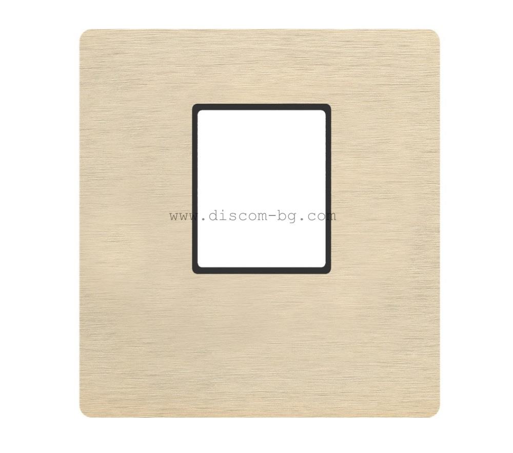 FD04317BB-M Лицев панел за розетка SoHo RJ45, месинг, цвят Brushed Brass + Black, Fede_small