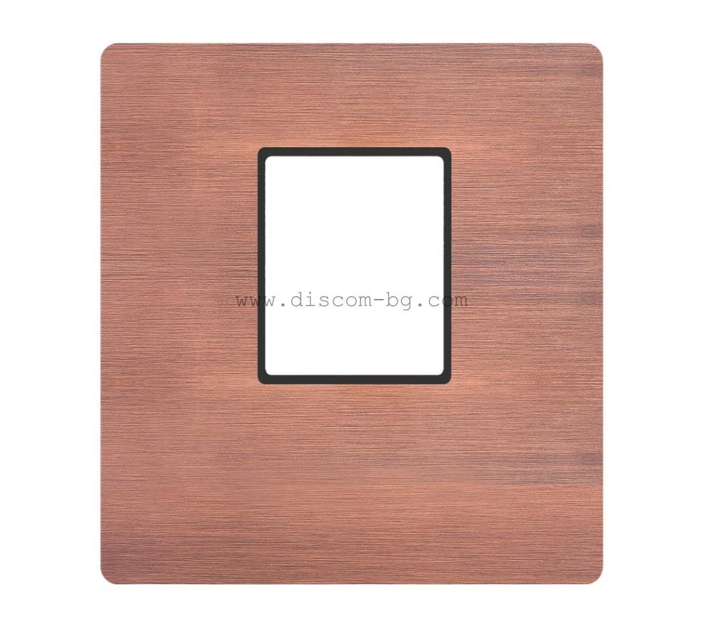 FD04317BC-M Лицев панел за розетка SoHo 2х RJ45, месинг, цвят Brushed Copper + Black, Fede_small