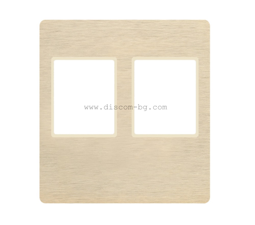 FD04318BB-A Лицев панел за розетка SoHo 2х RJ45, месинг, цвят Brushed Brass + Beige, Fede
