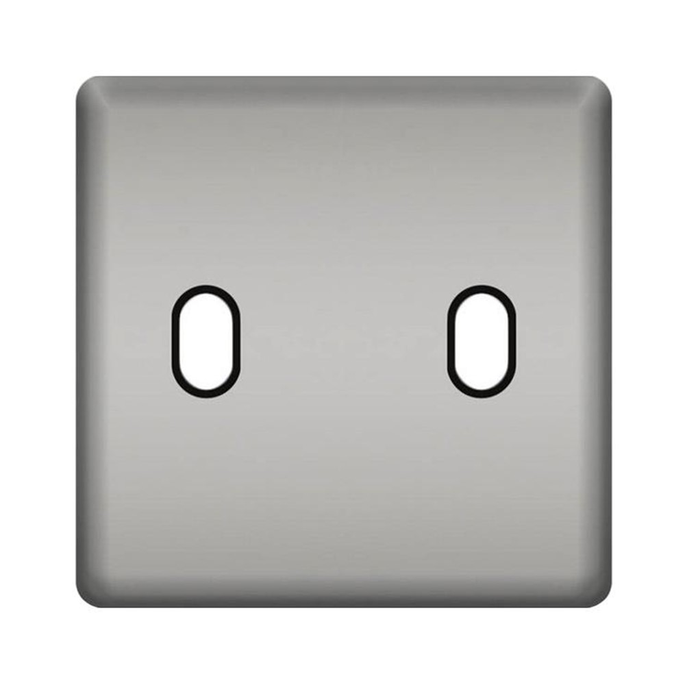 FD04321CB-M Лицев панел 1М, за ключ 2x лост-бутон, месинг, цвят Bright Chrome + Black, Fede