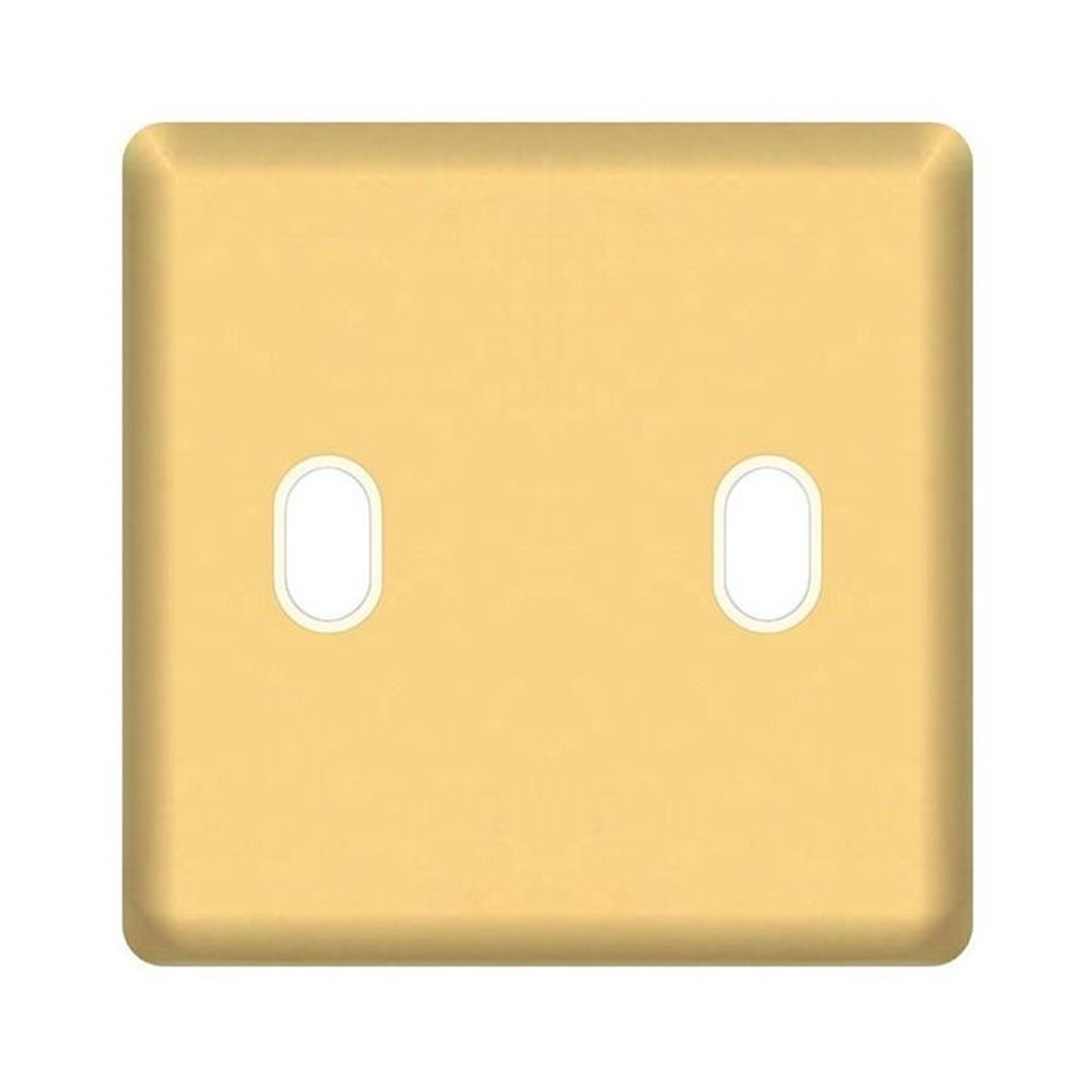 FD04321OB-A Лицев панел 1М, за ключ 2x лост-бутон, месинг, цвят Bright Gold + Beige, Fede_small