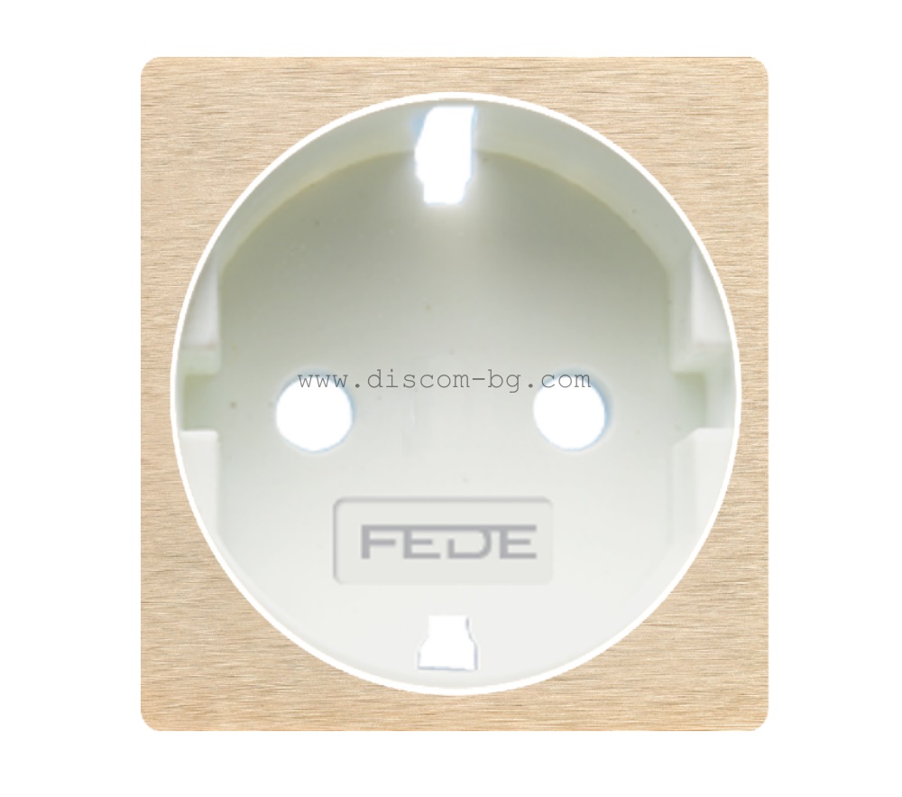 FD04335BB Лицев панел за контакт SoHo, 2P+E, Shuko, месинг, цвят Brushed Brass + White, Fede