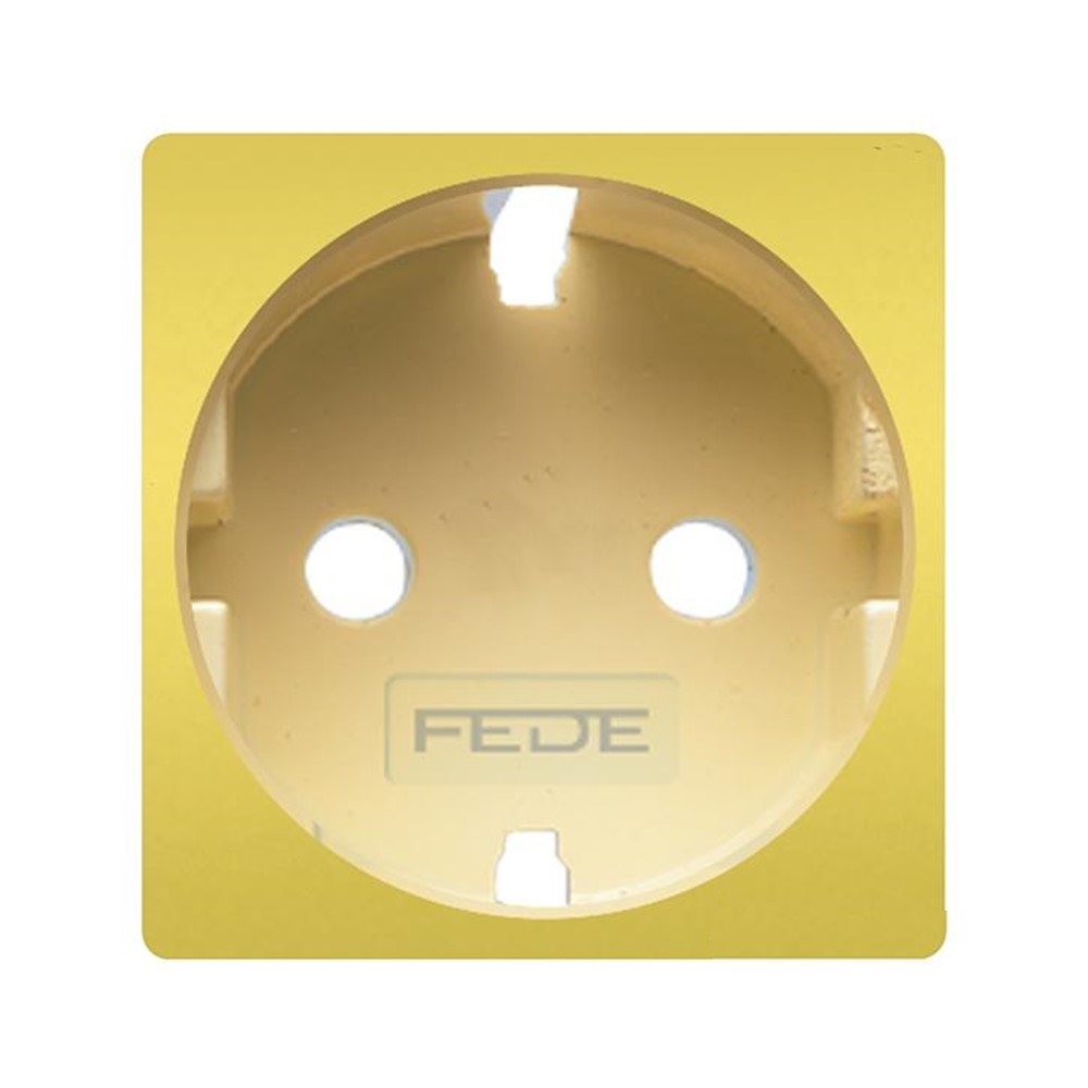 FD04335OB-A Лицев панел за контакт, 2P+E, Shuko, месинг, цвят Bright Gold + Beige, Fede