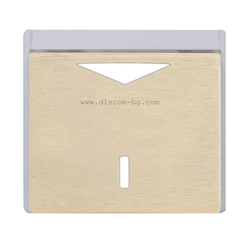 FD04341BB Ключ-карта за хотелска стая SoHo, цвят Brushed Brass+ White, Fede_small