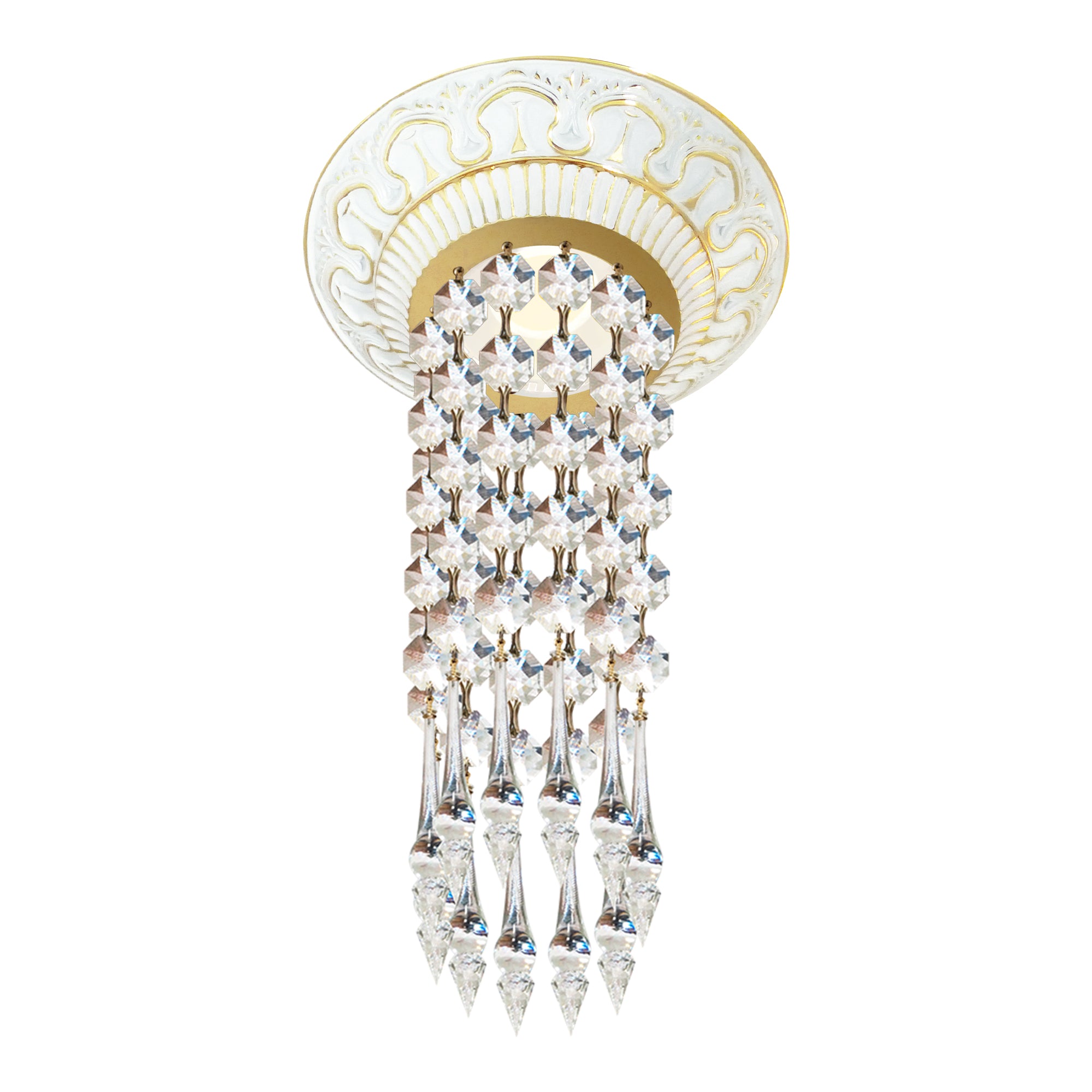 FD1020ROPTR Спот Cordoba Crystal De Luxe Transp Glass, LED GU10 230V 5.5W Ø124, white & gold, Fede_small