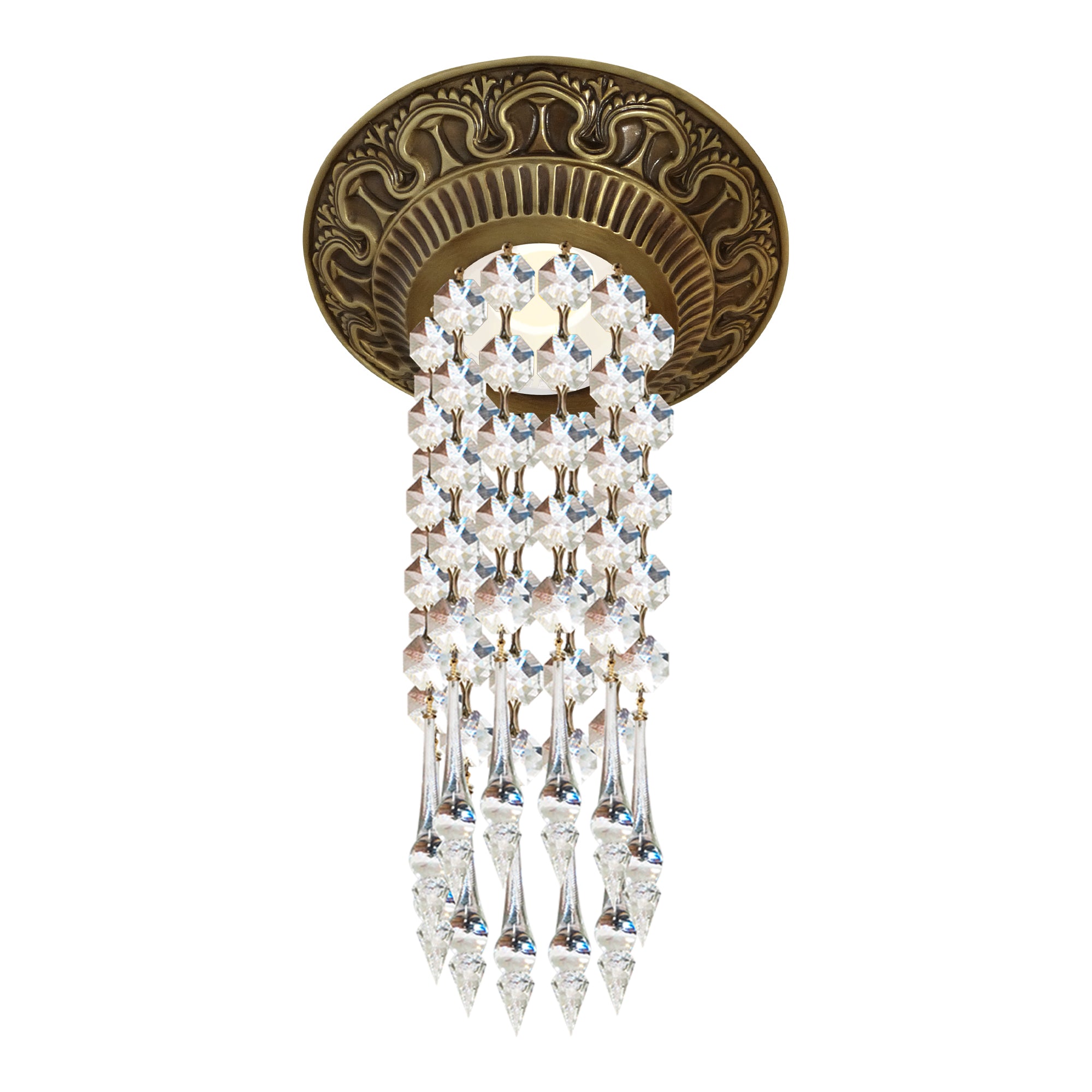 FD1020RPBTR Спот Cordoba Crystal De Luxe Transp Glass, LED GU10 230V 5.5W Ø124 мм, patina gold, Fede