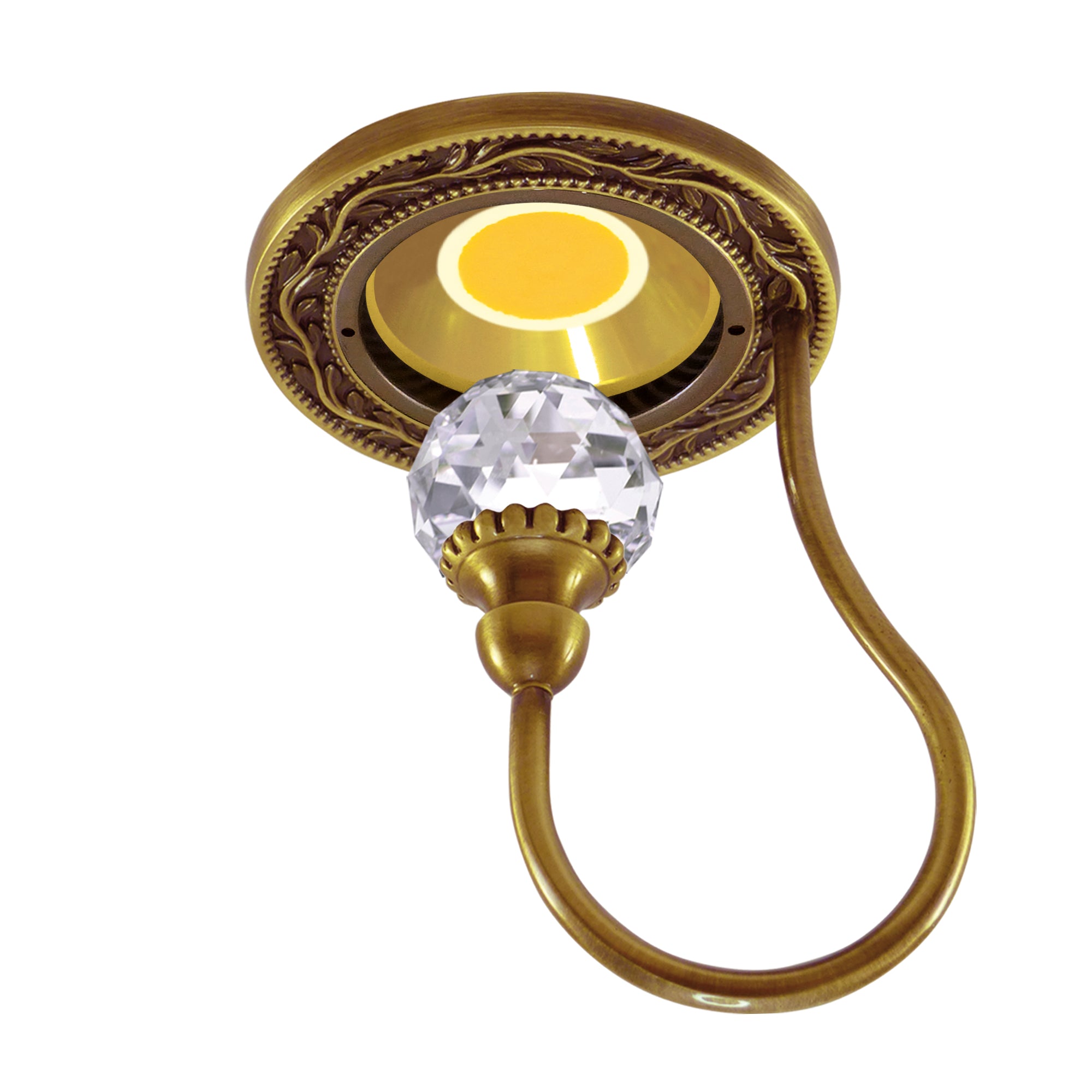 FD1034CLPB Спот Paris Crystal de Luxe, LED GU10, 230V 5.5W, Ø78 мм H90 мм, patina gold, Fede_small