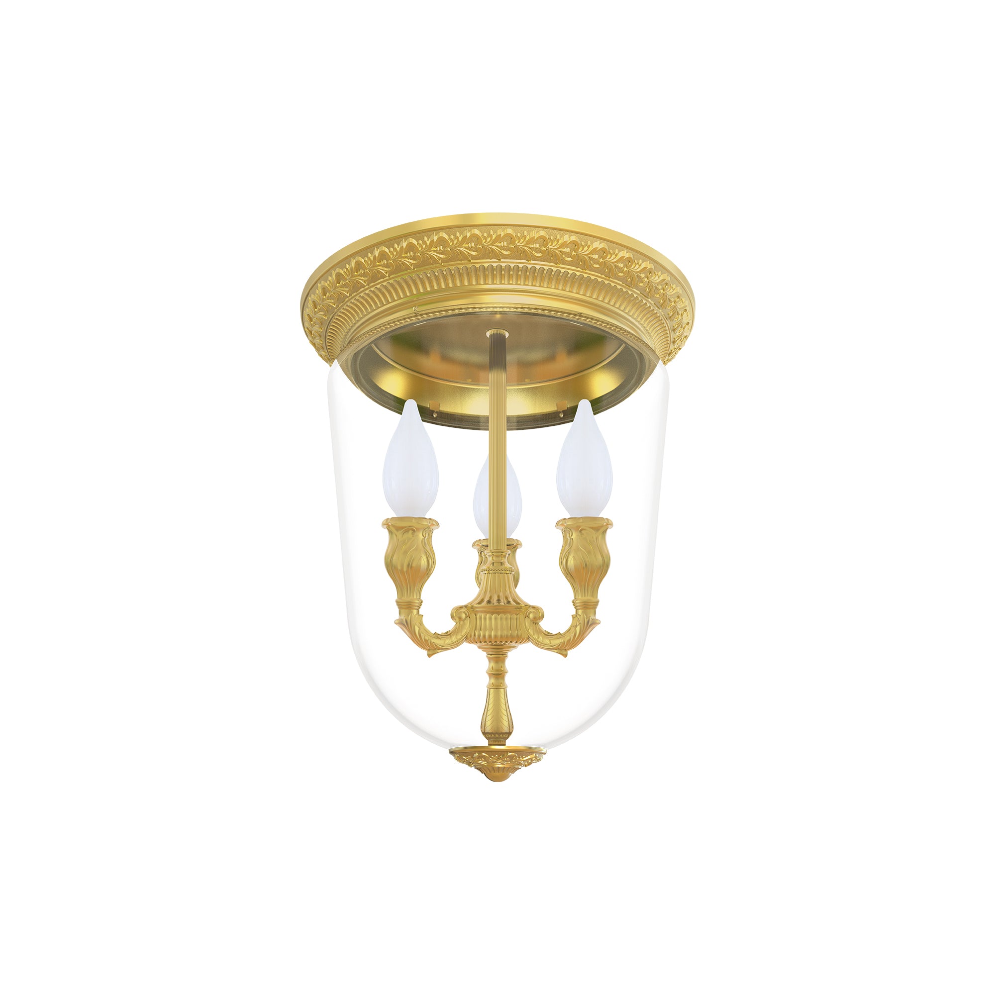 FD1092COB Плафониера Venezia II, 3xE14, 230V 28W, Ø270 мм, H328 мм, bright gold, Fede