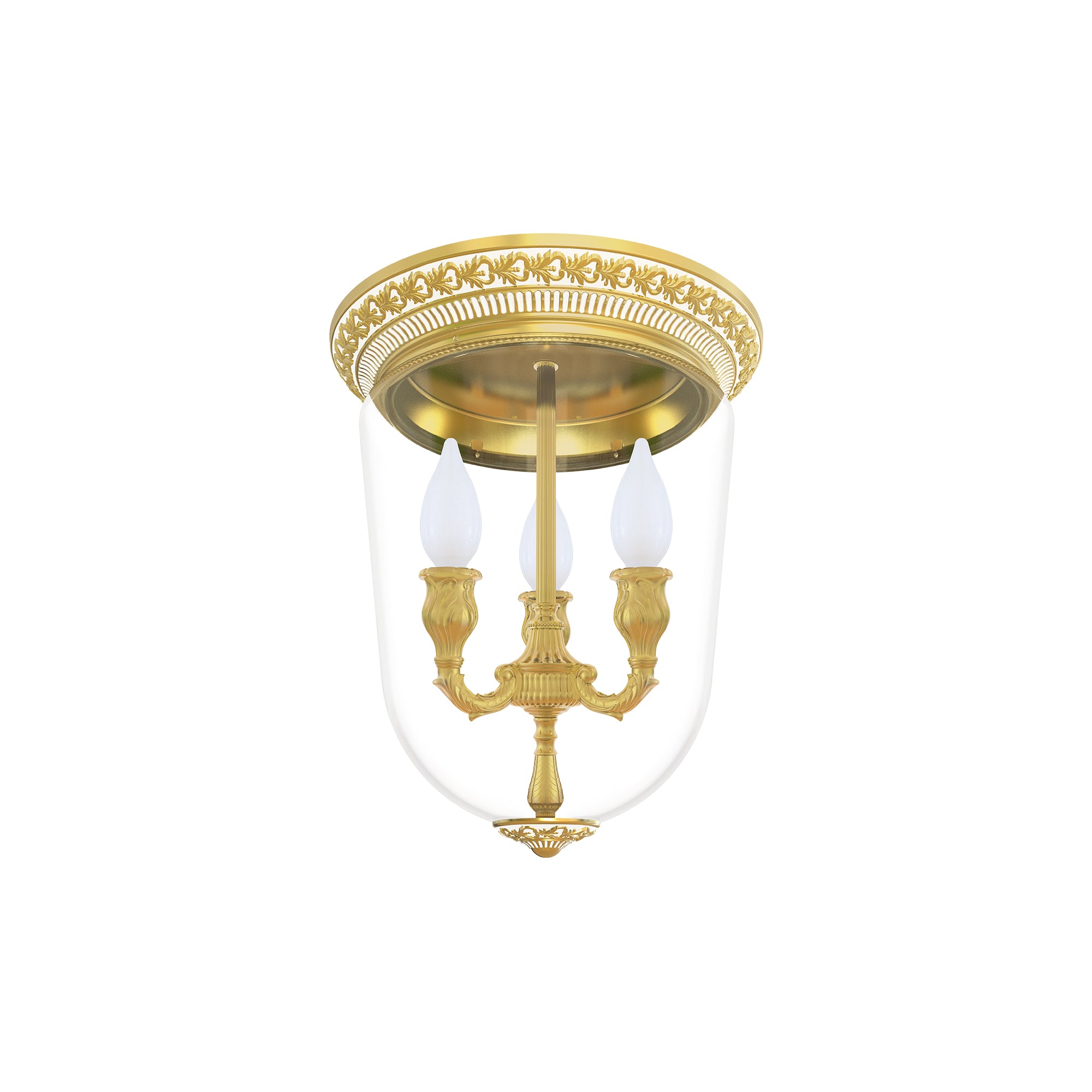 FD1092COP Плафониера Venezia II, 3xE14, 230V 28W, Ø270 мм, H328 мм, white & gold, Fede_small
