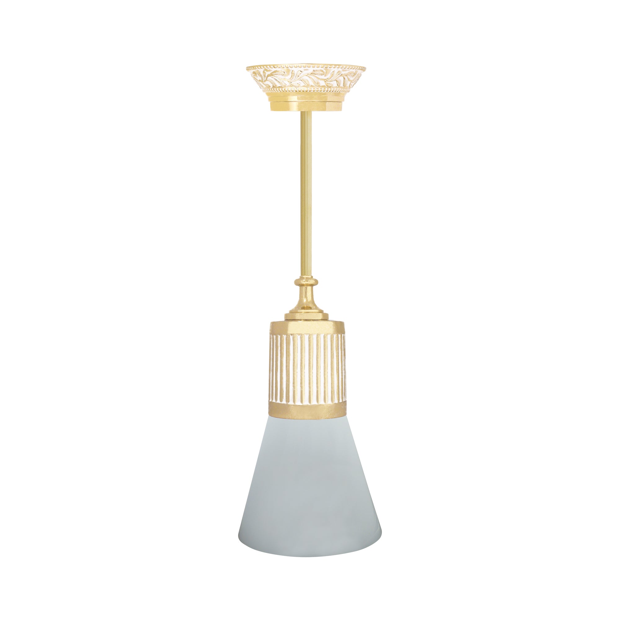 FD1110SOP Плафониера Vienna Glass & Pipe, E27, 230V 40W, Ø155 мм, H490 мм, white & gold, Fede_small