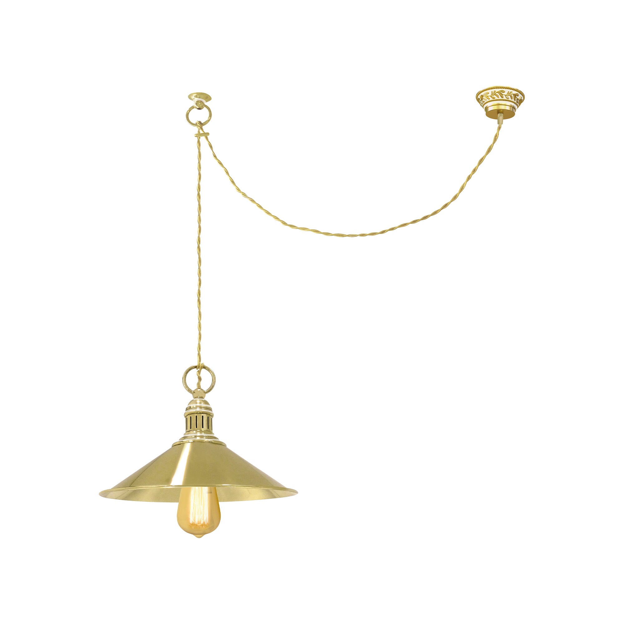 FD1140COP Пендел Marsala, 1xE27, 230V 40W, Ø290 мм, проволка 2,5 м, white & gold, Fede