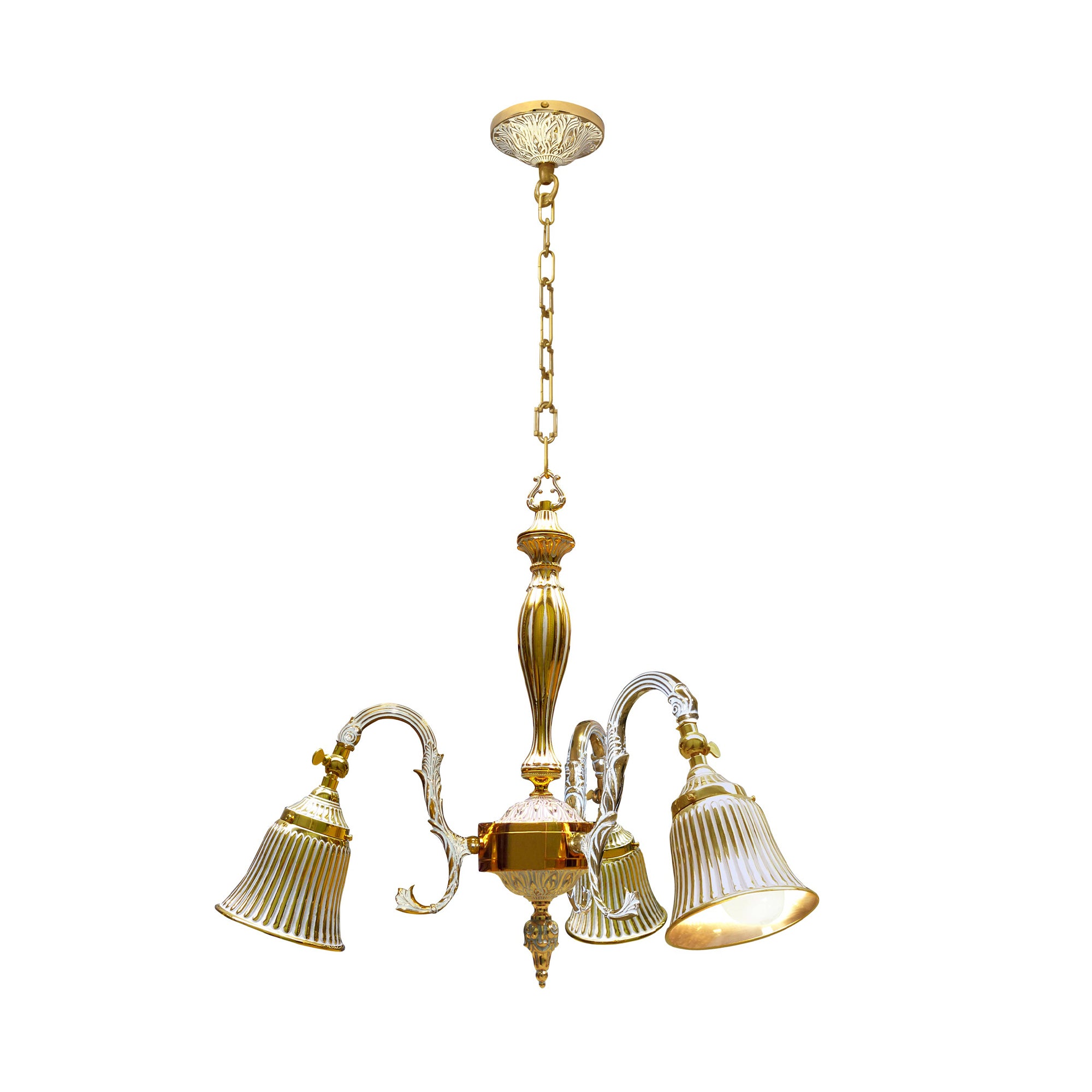 FD1158COP Полилей Milazzo II, 3xE27, 230V, max. 60W, Ø587 мм, H932 мм, white & gold, Fede_small