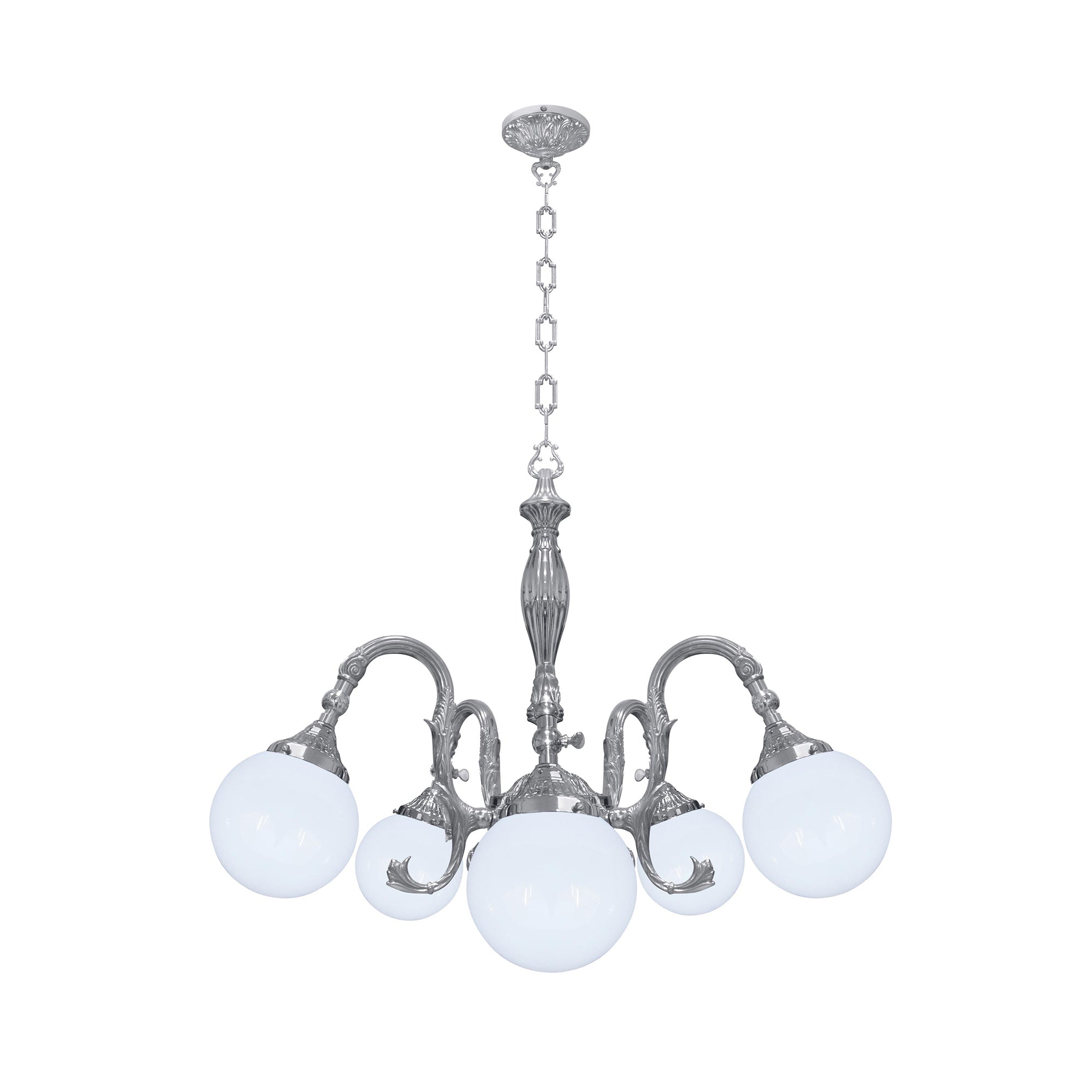 FD1192CCB Полилей Milazzo IV Glass, 5xE27, 230V max. 60W, Ø687 мм, H932 мм, silver, Fede_small