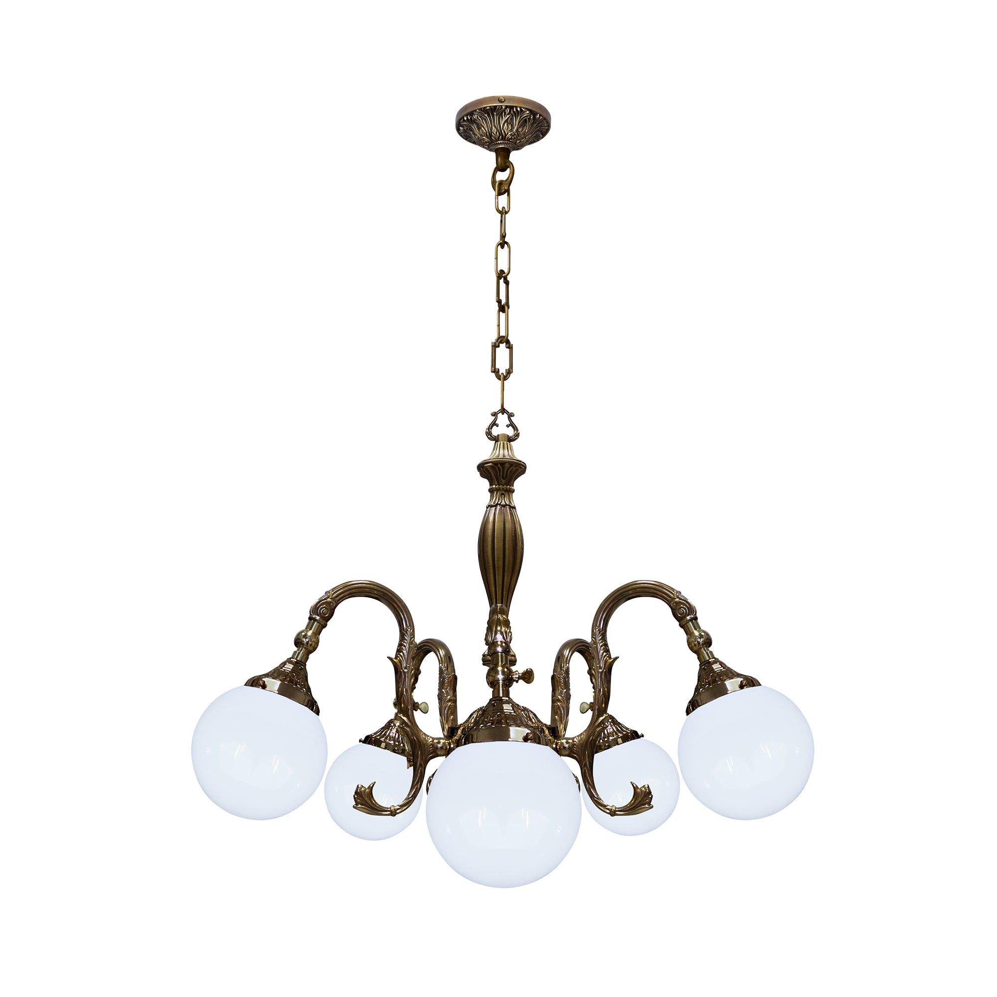 FD1192CPB Полилей Milazzo IV Glass, 5xE27, 230V max. 60W, Ø687 мм, H932 мм, patina gold, Fede_small