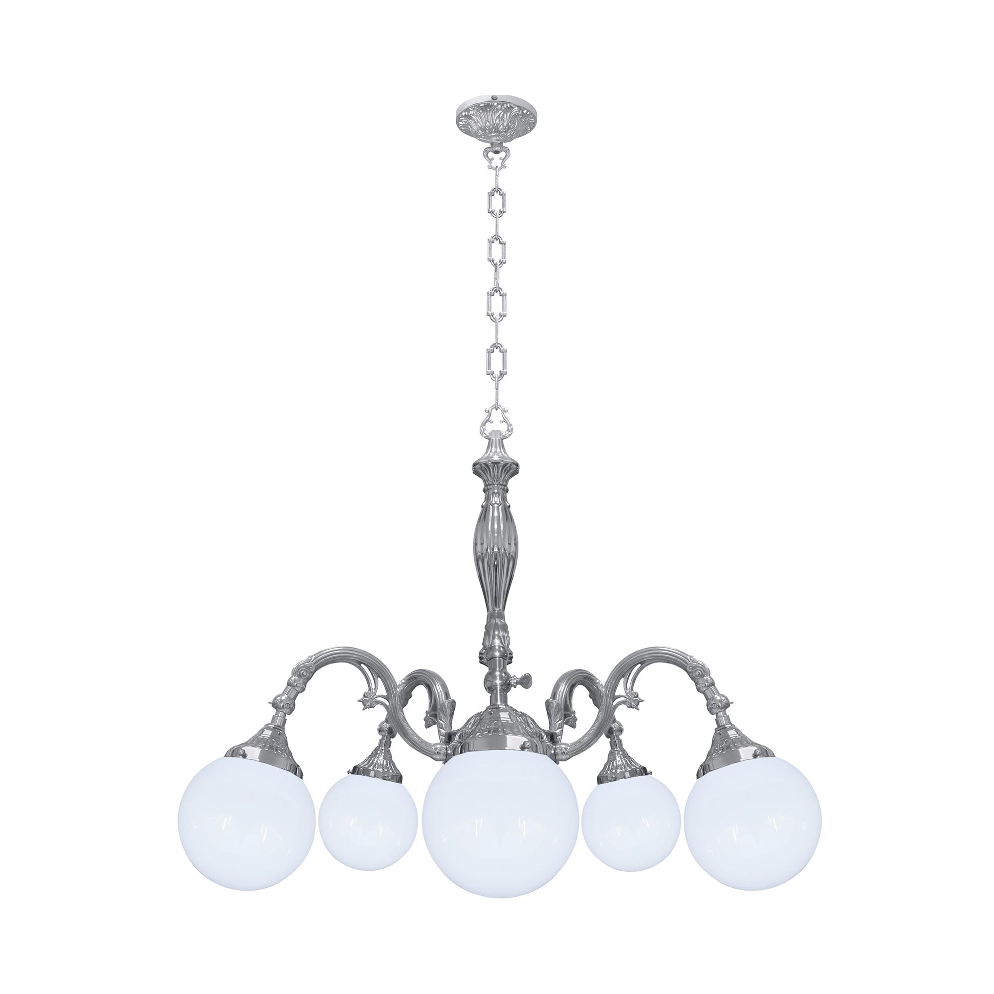 FD1193CCB Полилей Milazzo III Glass, 5xE27, 230V max. 60W, Ø687 мм, H932 мм, silver, Fede_small