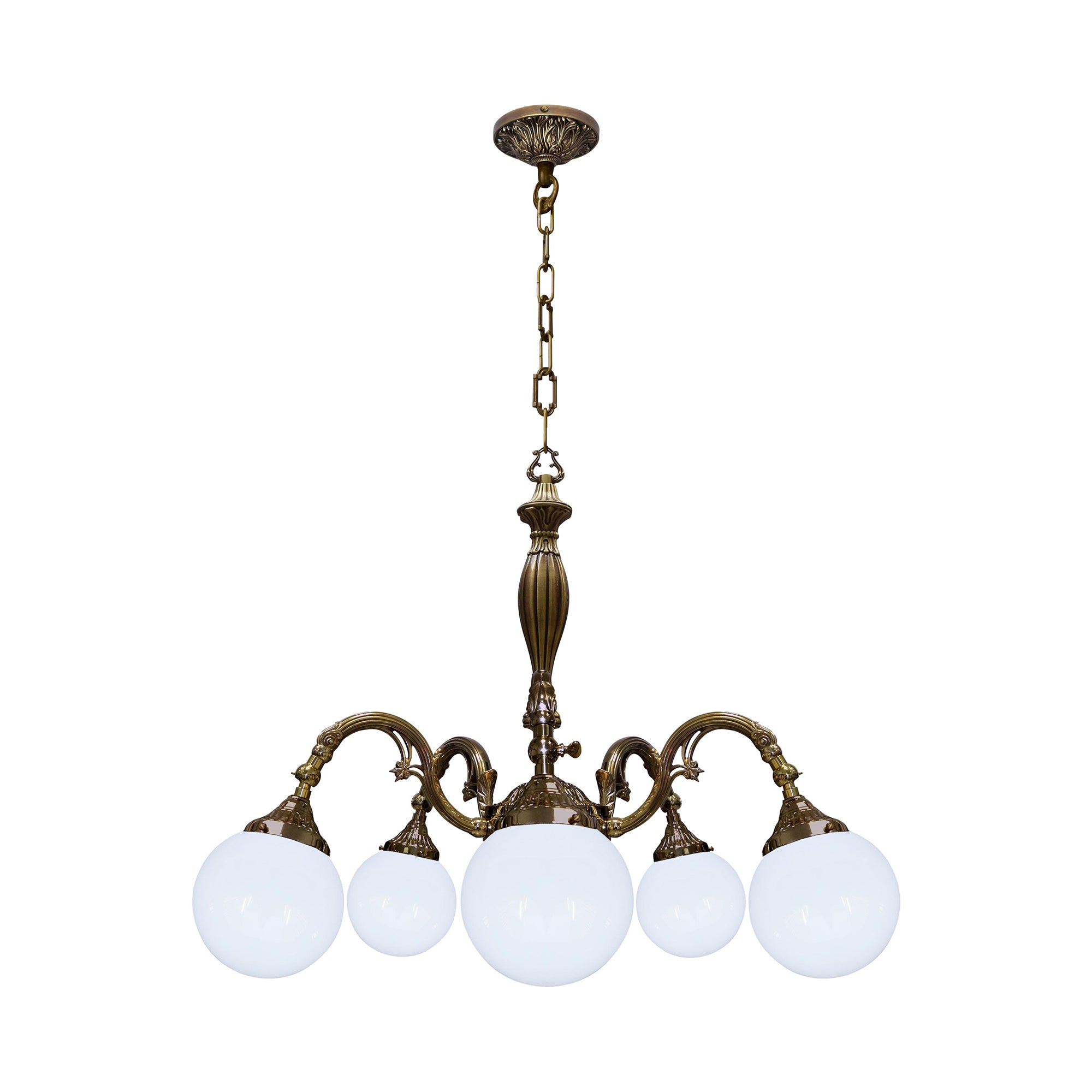 FD1193CPB Полилей Milazzo III Glass, 5xE27, 230V max. 60W, Ø687 мм, H932 мм, patina gold, Fede_small