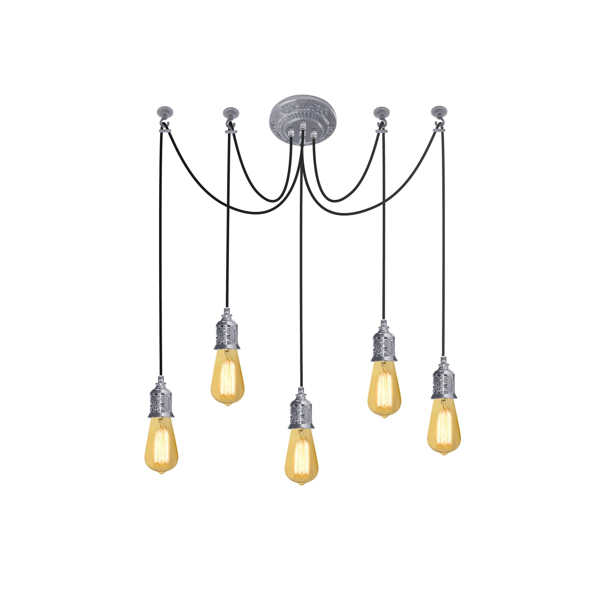 FD1194SCB Полилей Genova I, 5xE27, 230V 40W, Ø120 мм, H1500 мм, silver, Fede_small