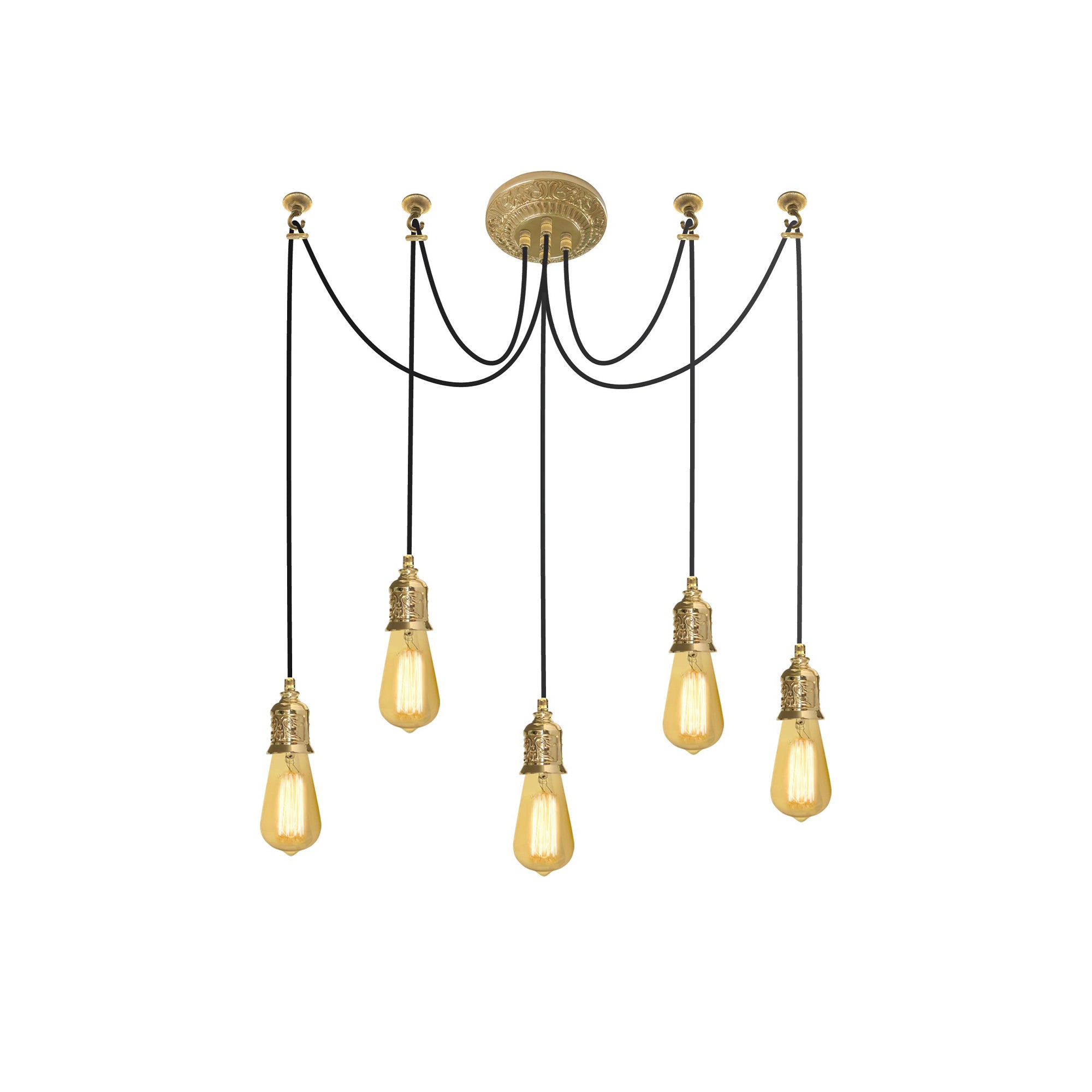 FD1194SOB Полилей Genova I, 5xE27, 230V 40W, Ø120 мм, H1500 мм, bright gold, Fede_small