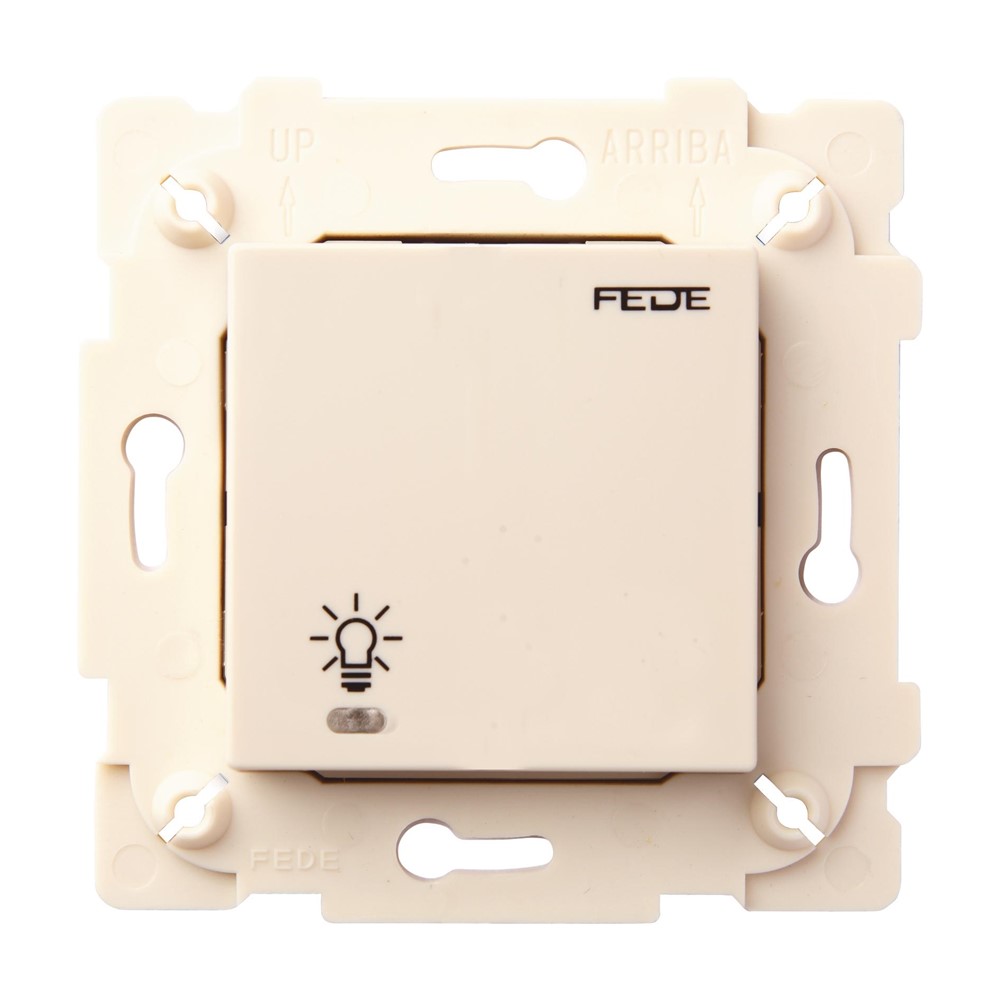 FD28601-A Еднополюсен сензорен ключ, 1М, с монтажна рамка, цвят Beige, Fede_small