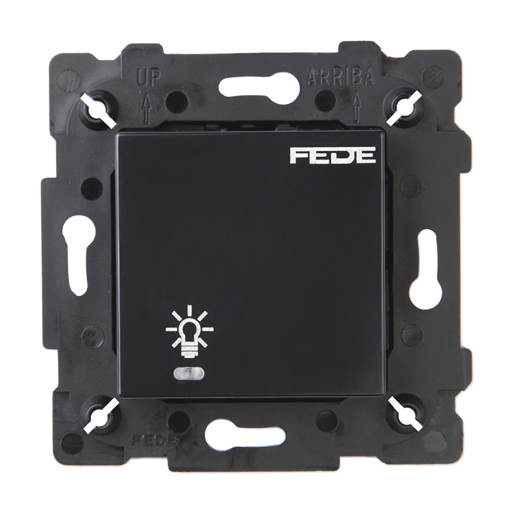FD28601-M Еднополюсен сензорен ключ, 1М, с монтажна рамка, цвят Black, Fede_small