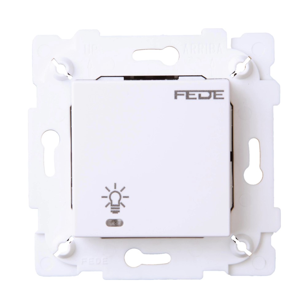 FD28601 Еднополюсен сензорен ключ, 1М, с монтажна рамка, цвят White, Fede_small