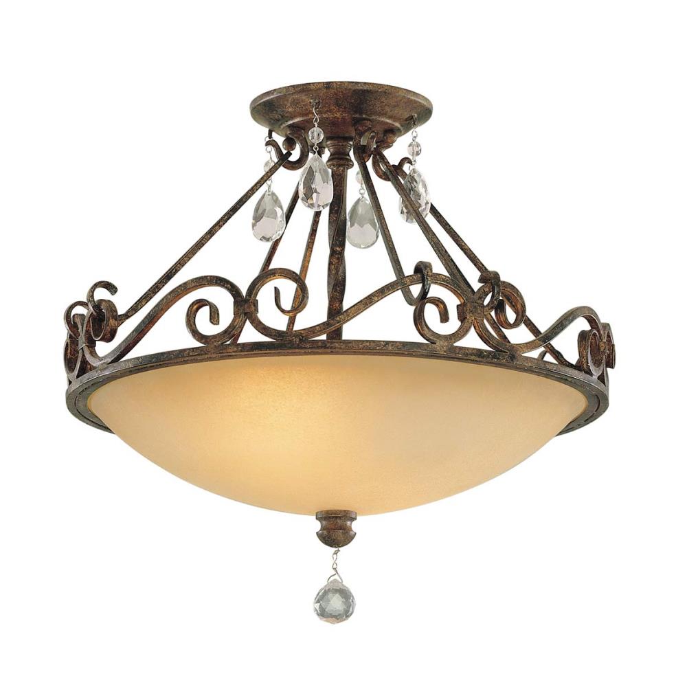 FE-CHATEAU-SF Плафониера Chateau, Ø392mm 2x60W E27, Mocha Bronze, Elstead Lighting_small