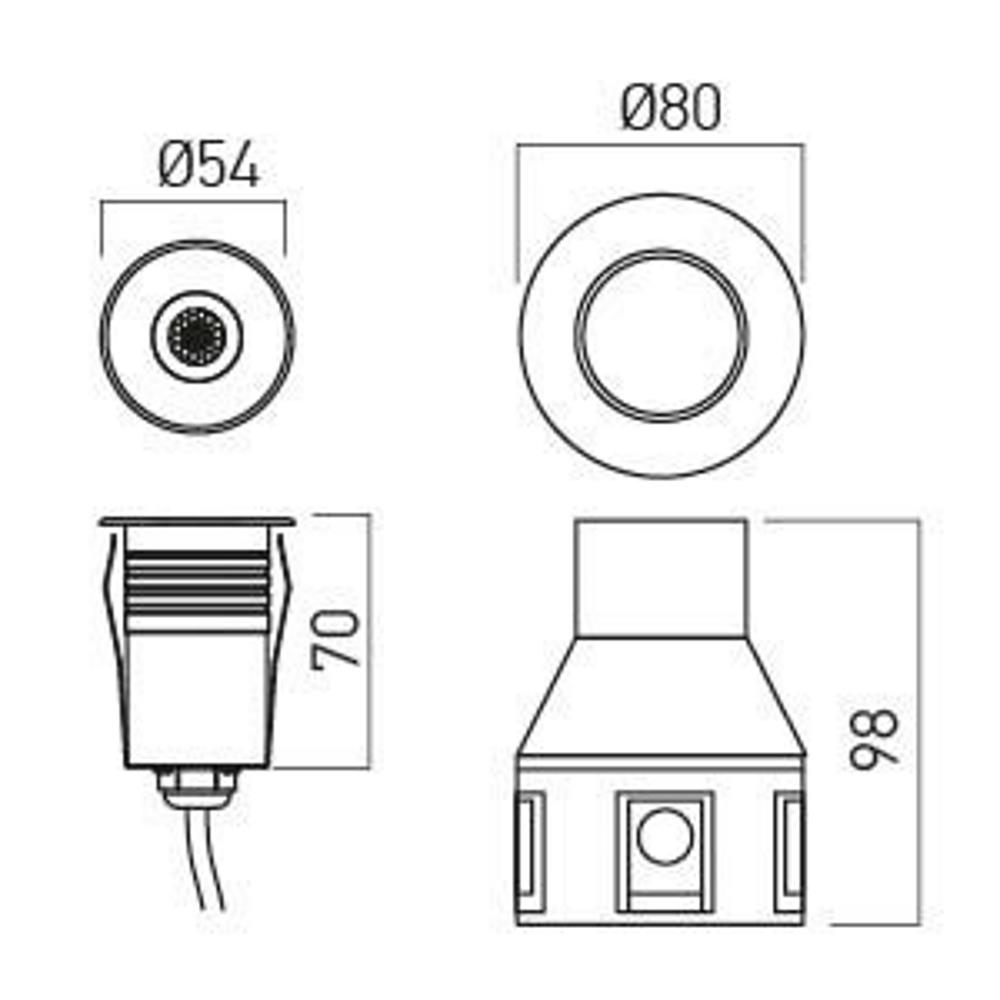 GD03RGB40 Осветително тяло XGROUND RGB IP67 1x3W 12V DC Ø54мм 40° Arelux_small