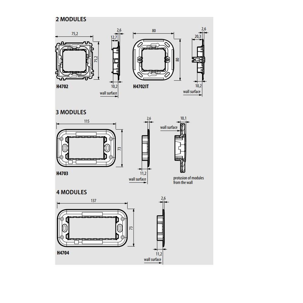 H4702 Носеща рамка 2М Axolute Bticino_small