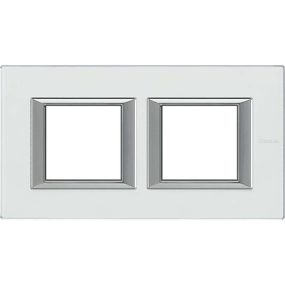 HA4802M2HVKA Рамка 2x2M 71mm Axolute Rectangular Kristall Bticino