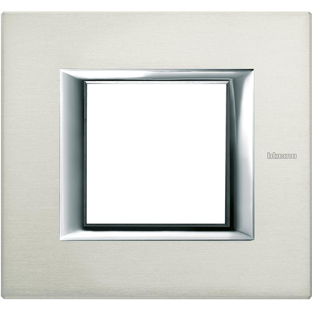 HA4802XC Рамка 2M Axolute Rectangular aluminium brushed Bticino