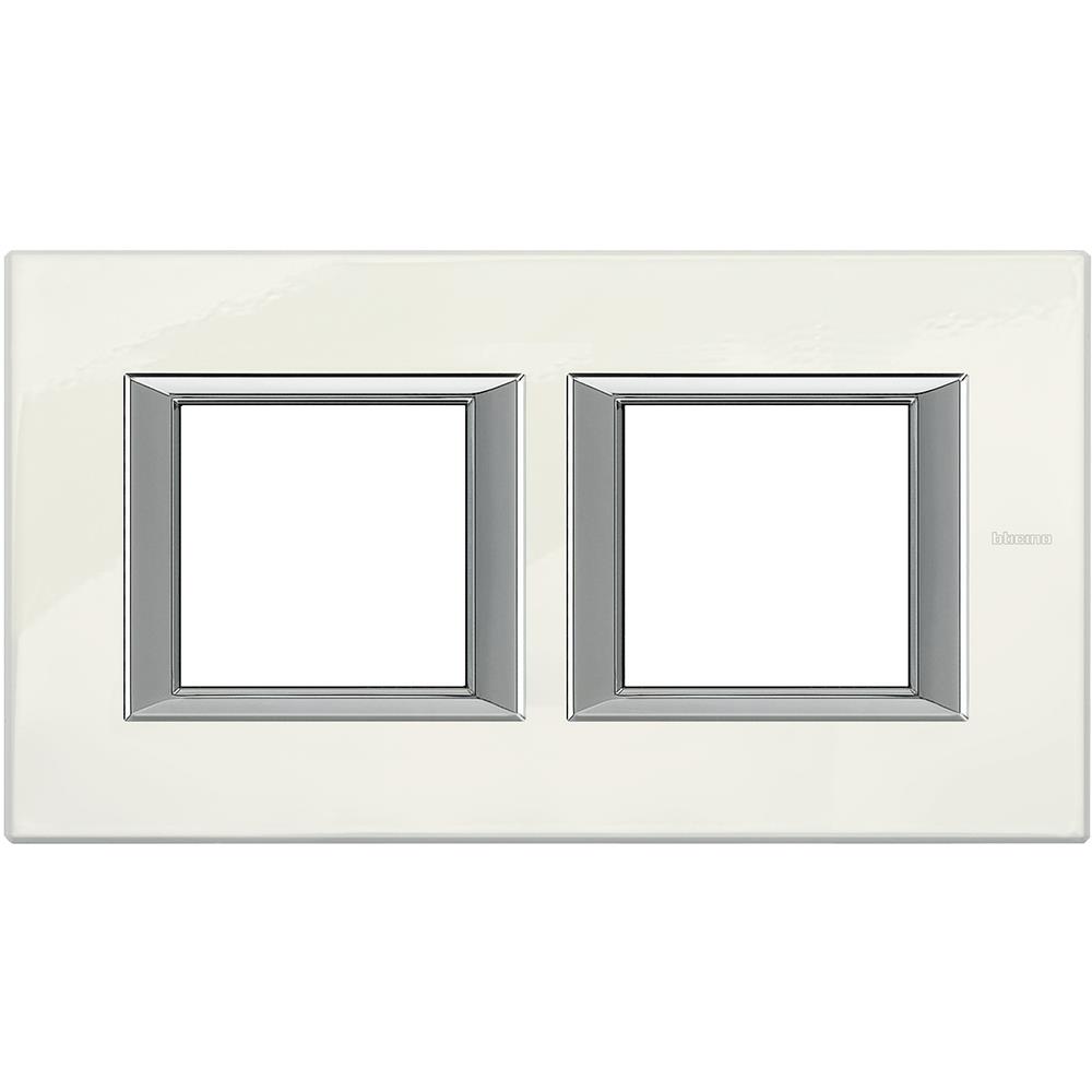 HA4802M2HBG Рамка 2x2M 71mm Axolute Rectangular white limoges Bticino