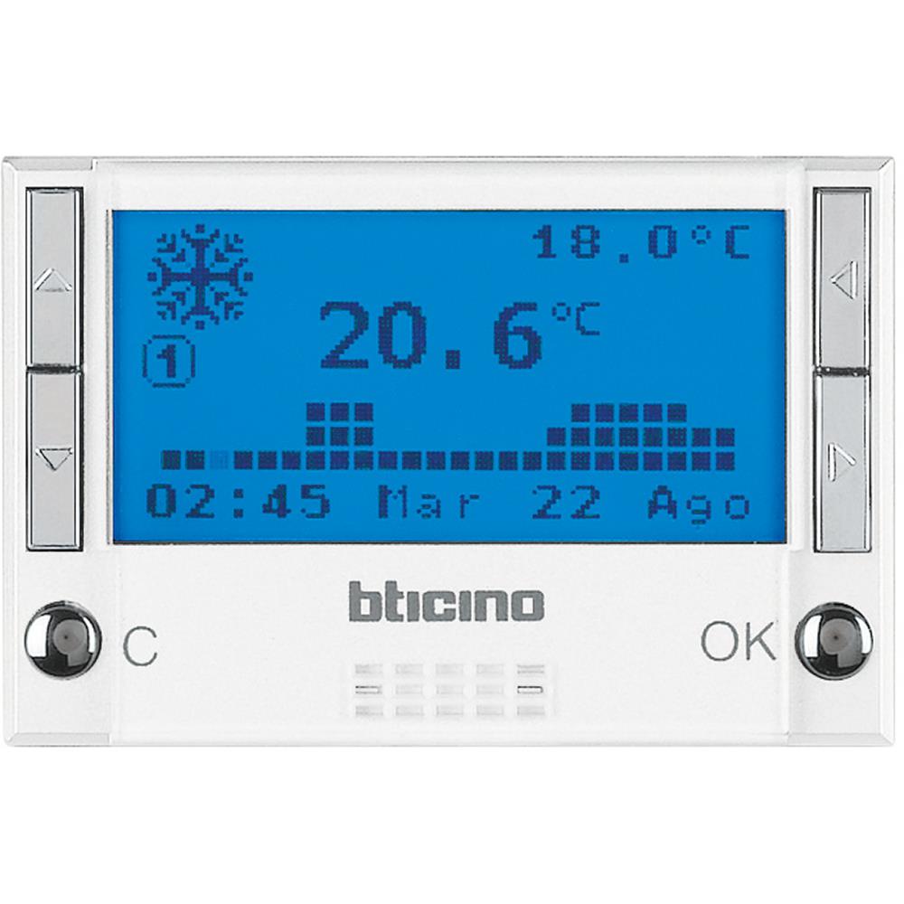 HD4451 Вграден дневен/седмичен термостат с таймер 3М Бял Bticino Axolute_small