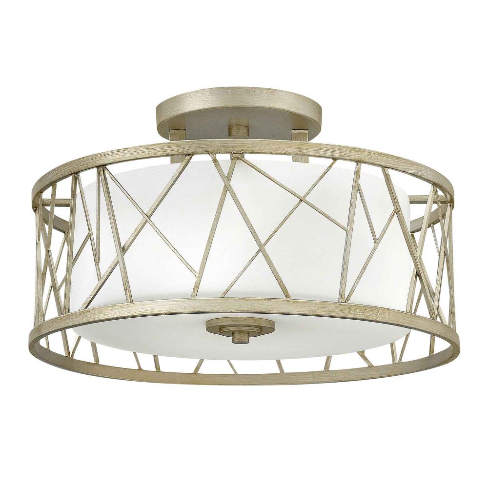 HK-NEST-SF-SL Плафониера Nest, Ø508mm 3x75W E27, Silver leaf, Elstead Lighting_small